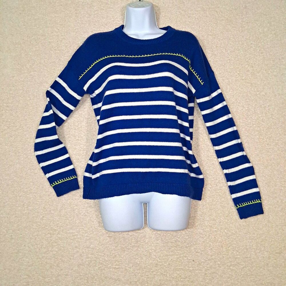 Lilly Pulitzer Striped Contrast Stitch Sweater Sz Xs Nautical Preppy Coastal